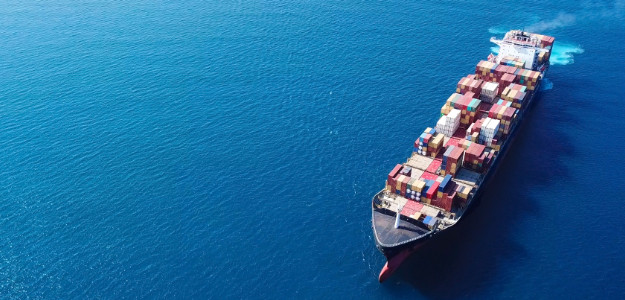 Cargo ship on the sea