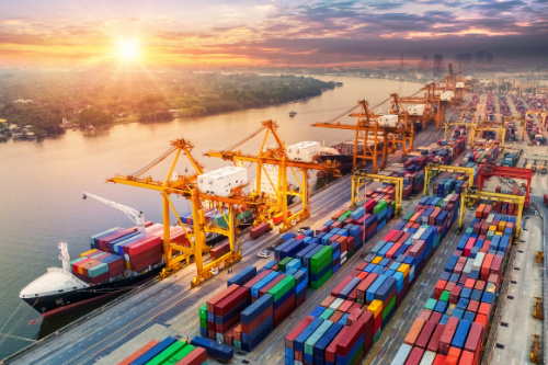 Busy port for freight warehousing